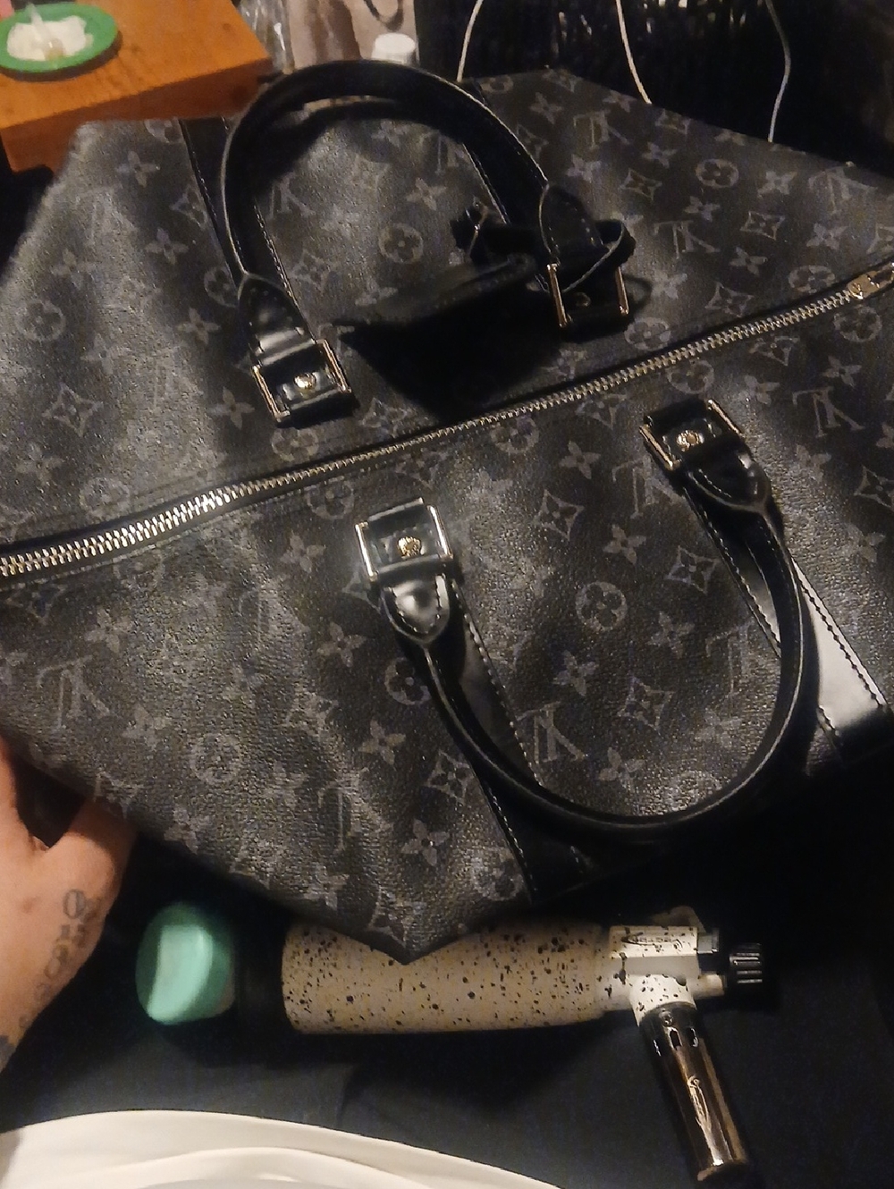Louis Vuitton Black Monogram Weekender Bag